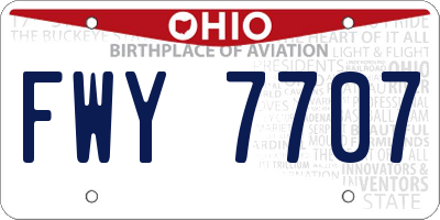 OH license plate FWY7707