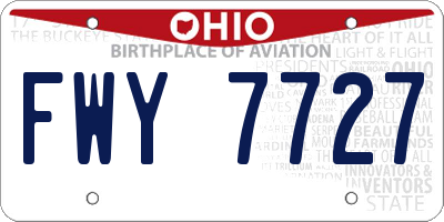 OH license plate FWY7727