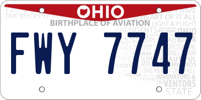 OH license plate FWY7747