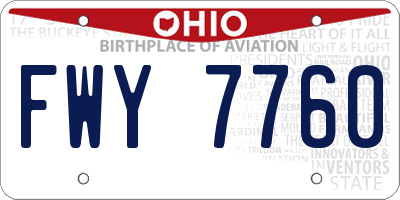 OH license plate FWY7760