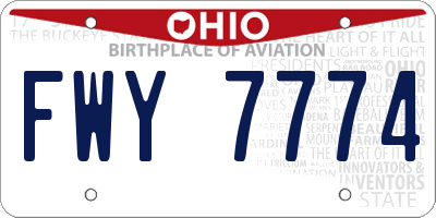 OH license plate FWY7774