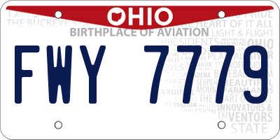 OH license plate FWY7779