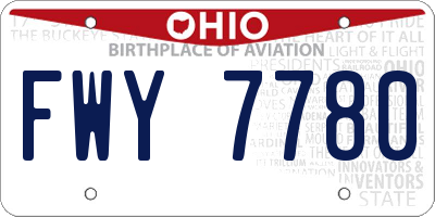 OH license plate FWY7780
