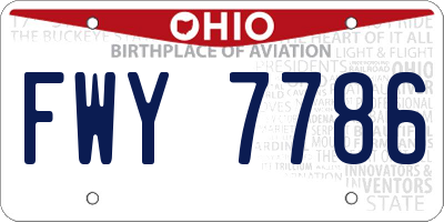 OH license plate FWY7786