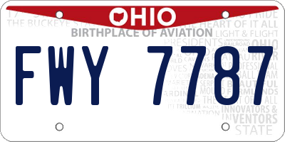 OH license plate FWY7787