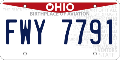 OH license plate FWY7791