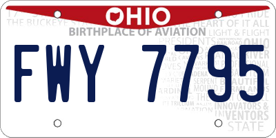 OH license plate FWY7795