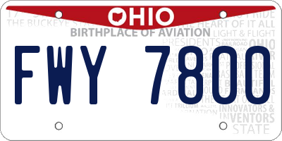 OH license plate FWY7800