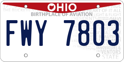 OH license plate FWY7803