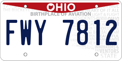 OH license plate FWY7812