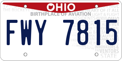 OH license plate FWY7815