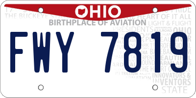 OH license plate FWY7819