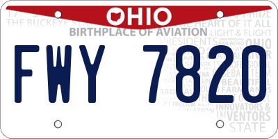 OH license plate FWY7820