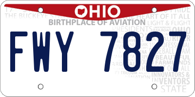 OH license plate FWY7827