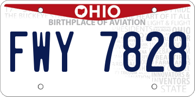 OH license plate FWY7828
