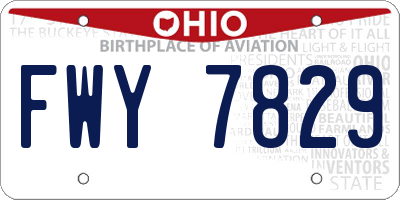 OH license plate FWY7829