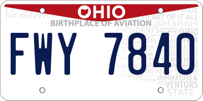 OH license plate FWY7840
