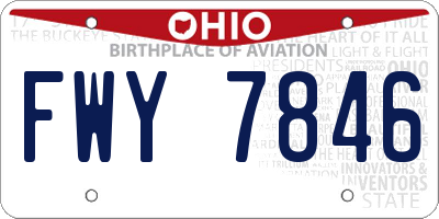 OH license plate FWY7846