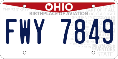 OH license plate FWY7849