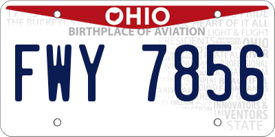 OH license plate FWY7856