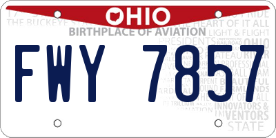 OH license plate FWY7857