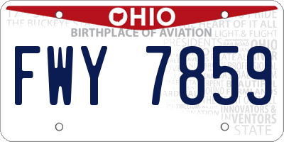 OH license plate FWY7859