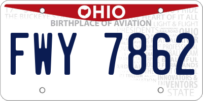 OH license plate FWY7862