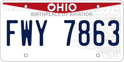 OH license plate FWY7863