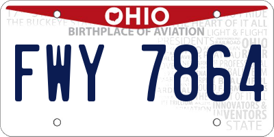 OH license plate FWY7864