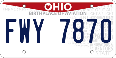 OH license plate FWY7870
