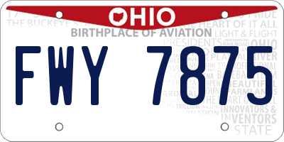 OH license plate FWY7875