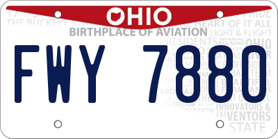 OH license plate FWY7880