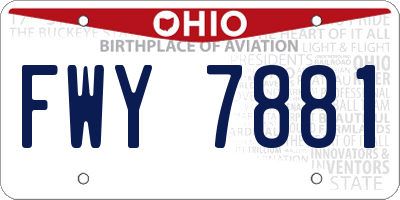 OH license plate FWY7881