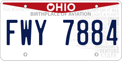 OH license plate FWY7884