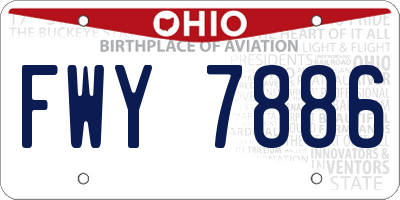 OH license plate FWY7886