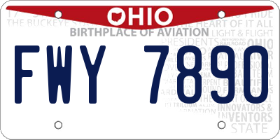 OH license plate FWY7890