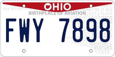 OH license plate FWY7898