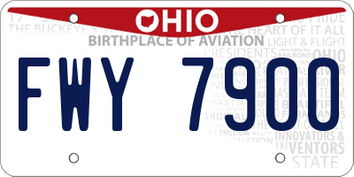 OH license plate FWY7900