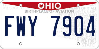 OH license plate FWY7904