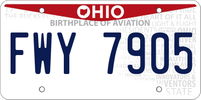 OH license plate FWY7905