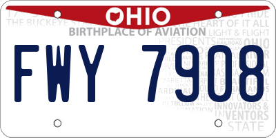 OH license plate FWY7908