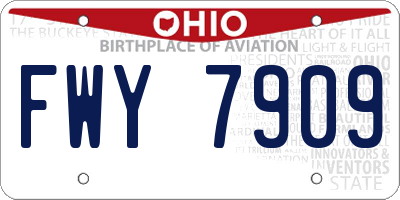 OH license plate FWY7909
