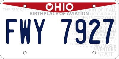 OH license plate FWY7927