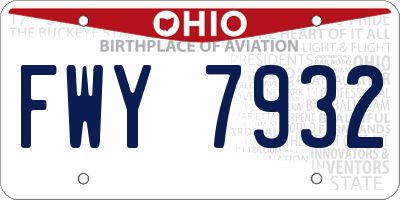 OH license plate FWY7932