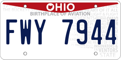 OH license plate FWY7944