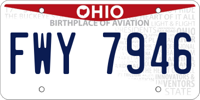 OH license plate FWY7946