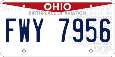 OH license plate FWY7956