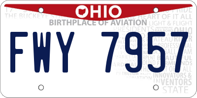 OH license plate FWY7957