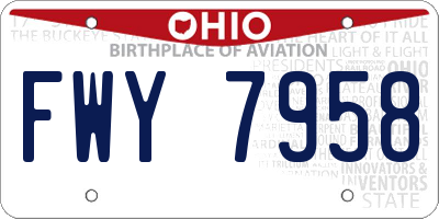 OH license plate FWY7958