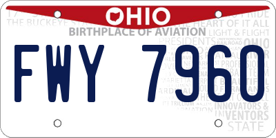 OH license plate FWY7960